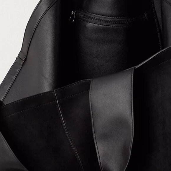 New Free People Blair Reversible Vegan Suede Tote Bag in Black - Picture 2 of 3